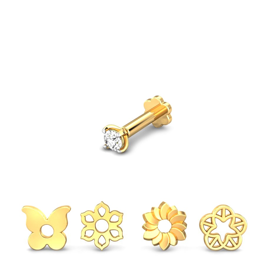 Springtime 4 in 1 Changeable Diamond Nose Pin
