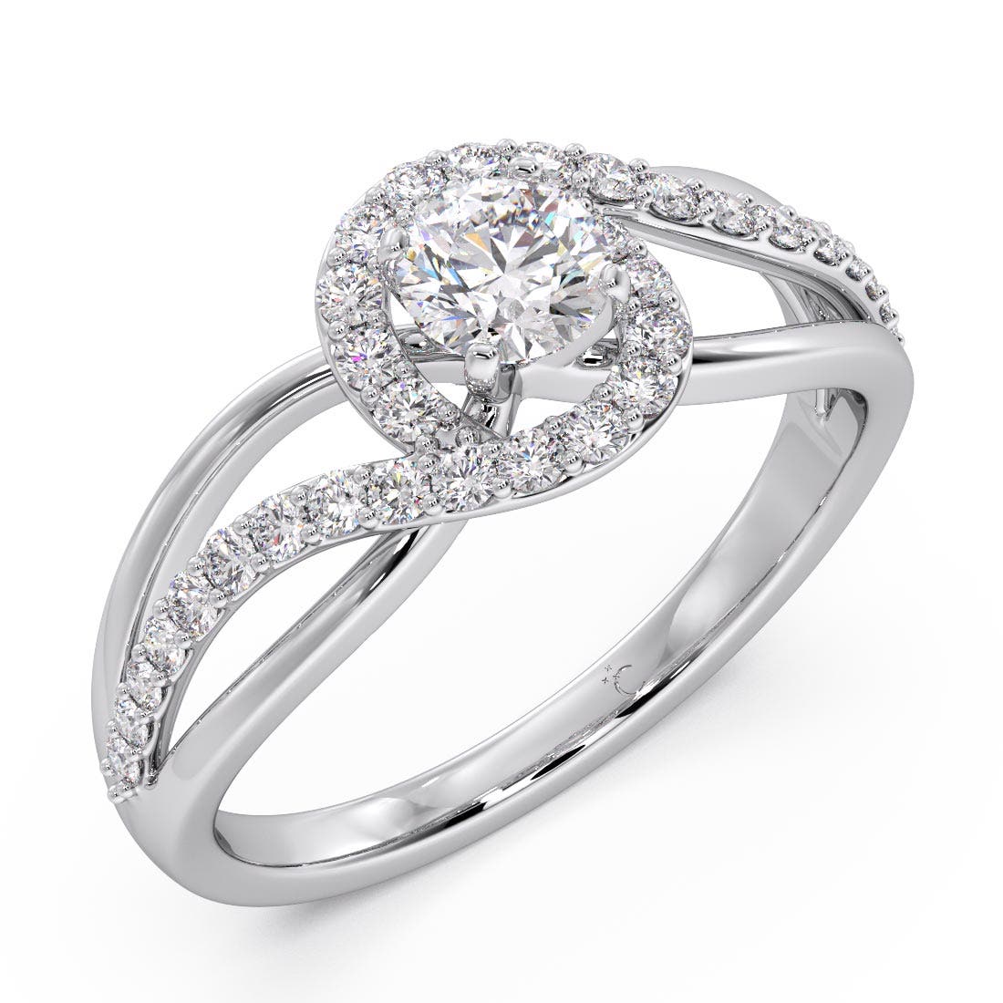 Giovanna Diamond Engagement Platinum Ring