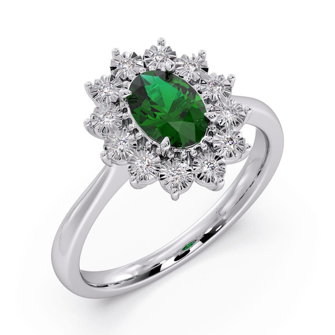 The Empress Miracle Plate Green Onyx Diamond Ring  
