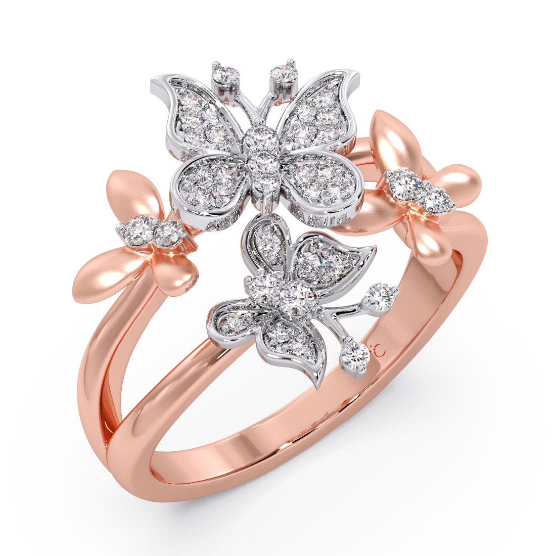 Orchid Butterfly Diamond Ring