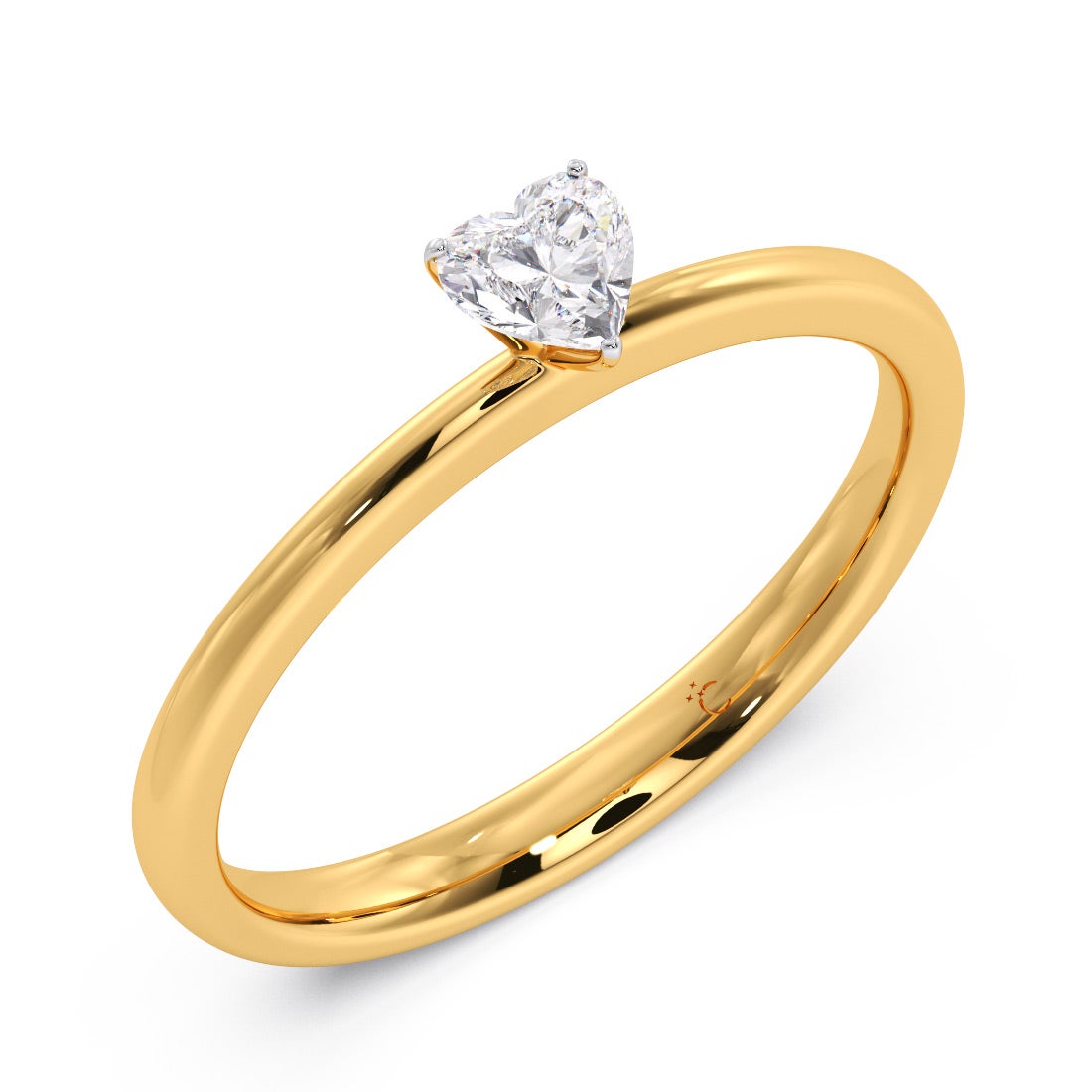 Heart Solitaire Diamond Engagement Ring