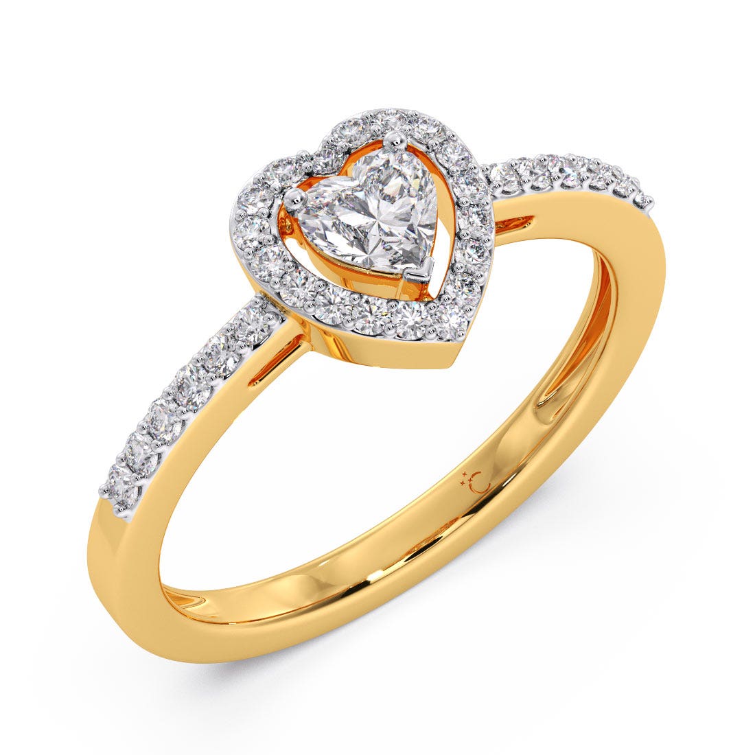 Halo Heart Solitaire Diamond Engagement Ring