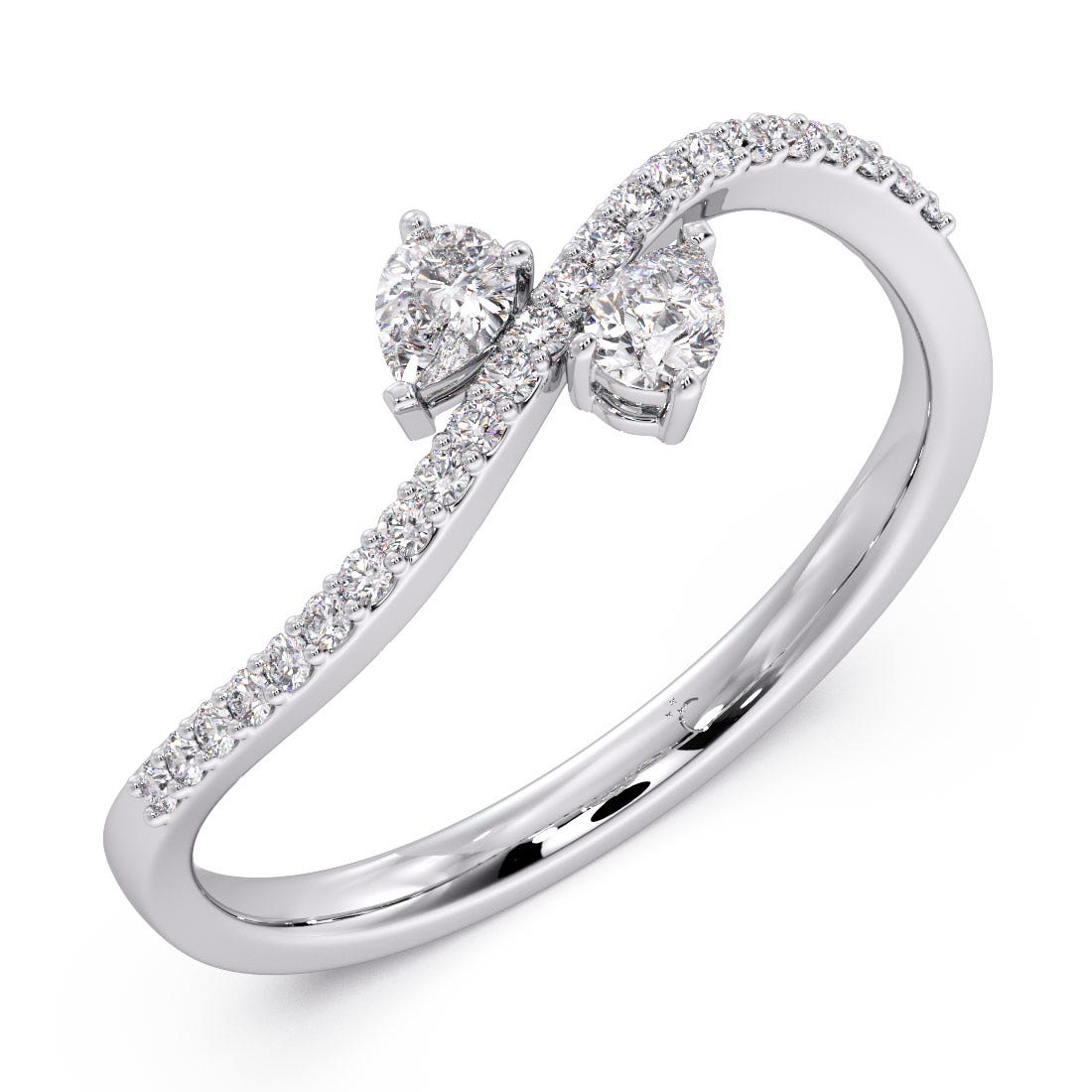 Love Links Duet Pear Diamond Ring