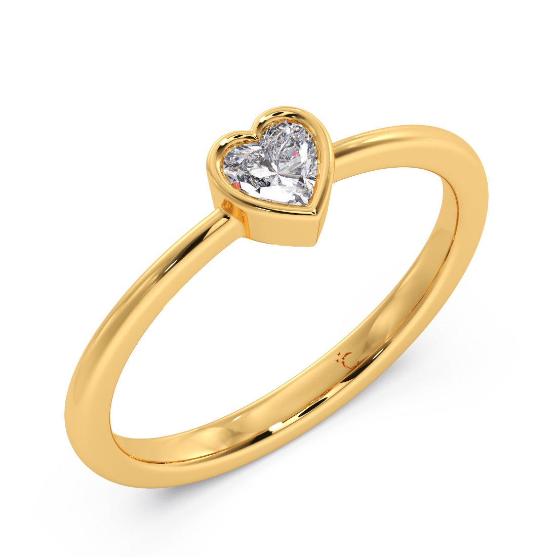 Whimsy Solitaire Heart Diamond Ring