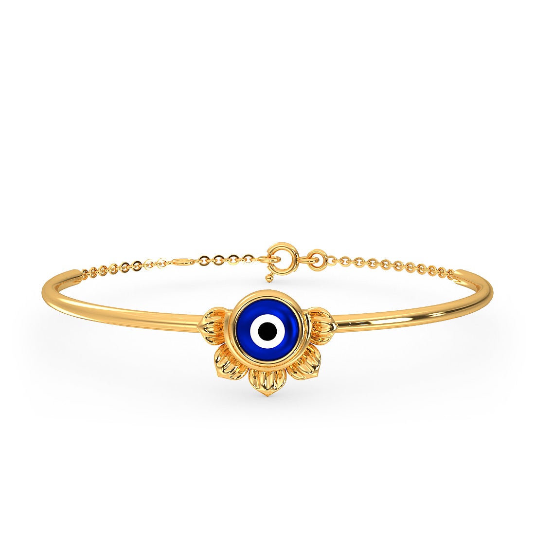 Lotus Gold Evil Eye Kada