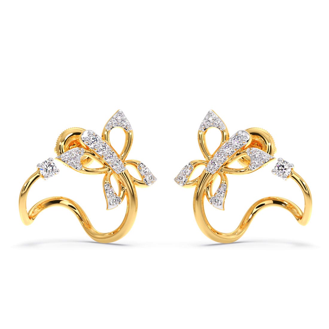 Flatter Butterfly Diamond Bali Earrings