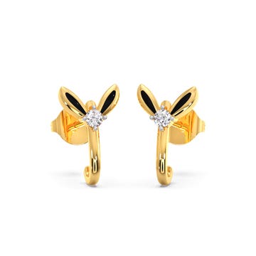 Bunny Ears Diamond Bali Earrings