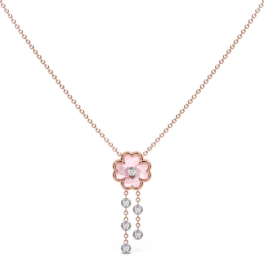 Dingle Dangle Clover Diamond Necklace