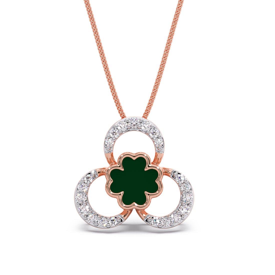 Minty Clover Diamond Pendant