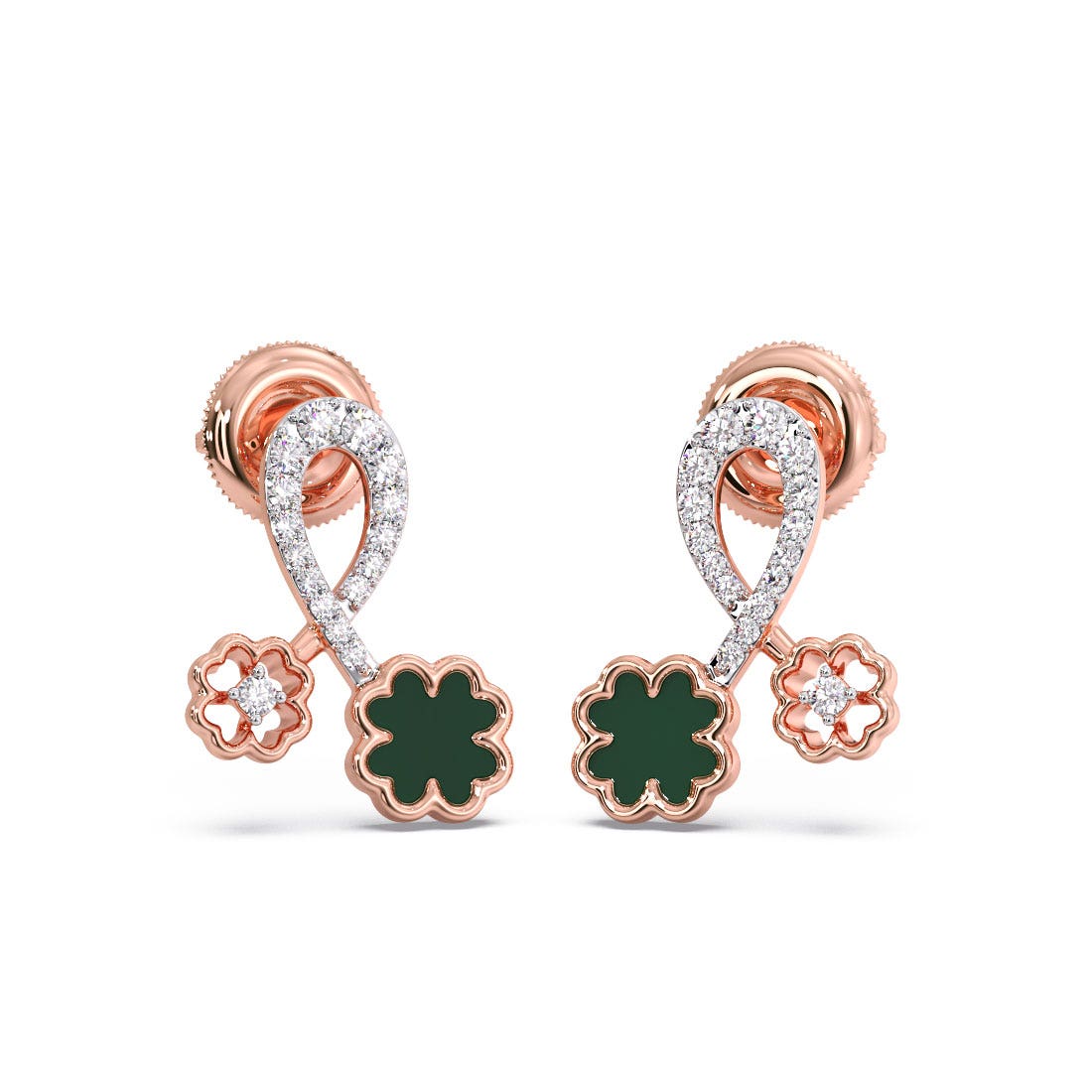 Moss Clover Diamond Earrings