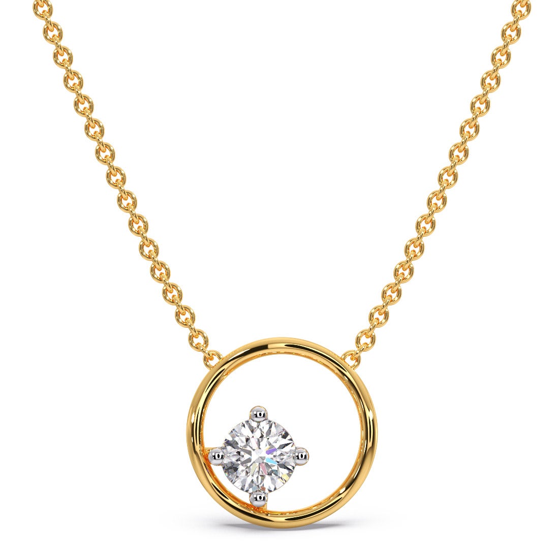 Ringlet Solitaire Diamond Pendant Necklace