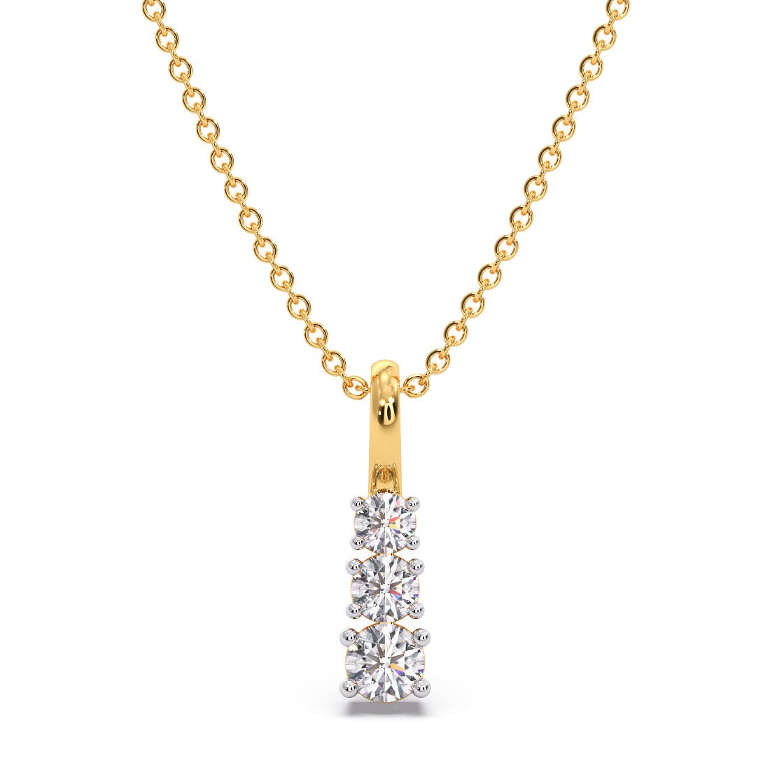 Trinity Shine Solitaire Diamond Pendant with Chain