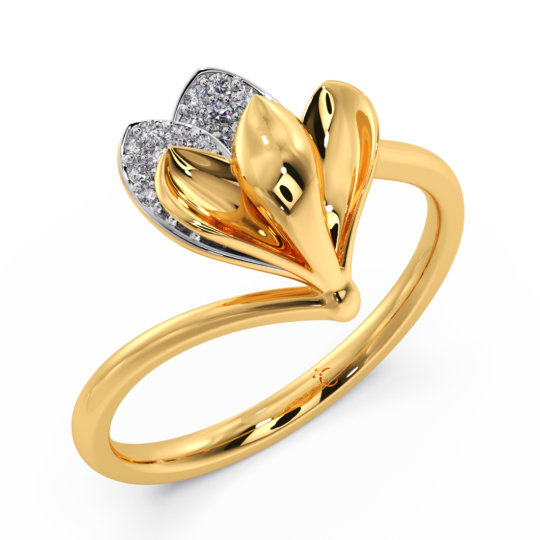 Buy quality 18kt / 750 rose gold floral design party wear diamond ring for  ladies 8lr134 in Pune