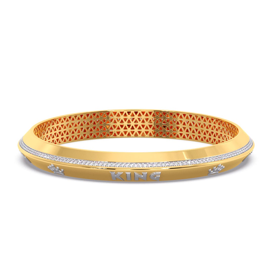 Balta Gold Cubic Zirconia Mens Kada
