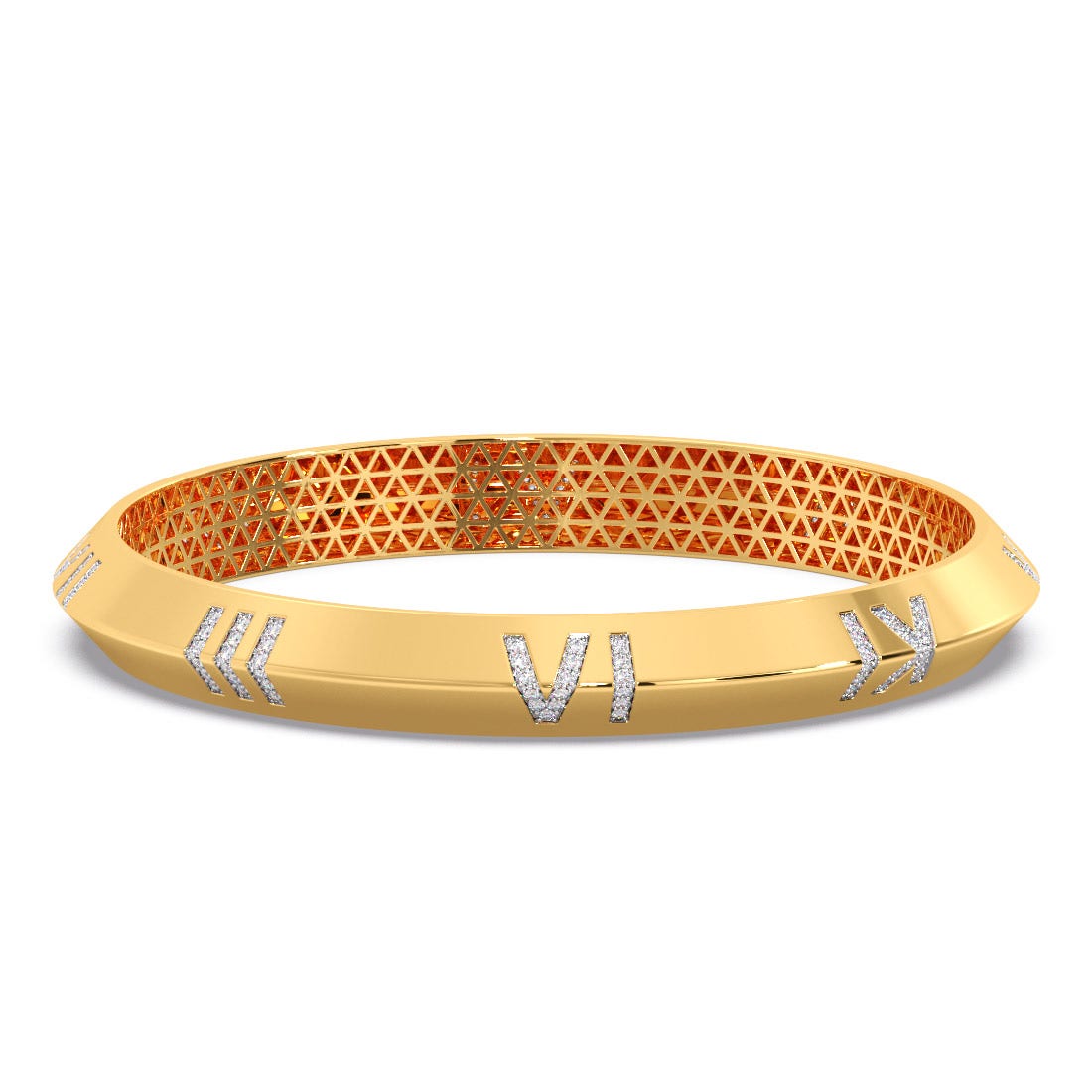 Ekaveer Gold Cubic Zirconia Mens Kada