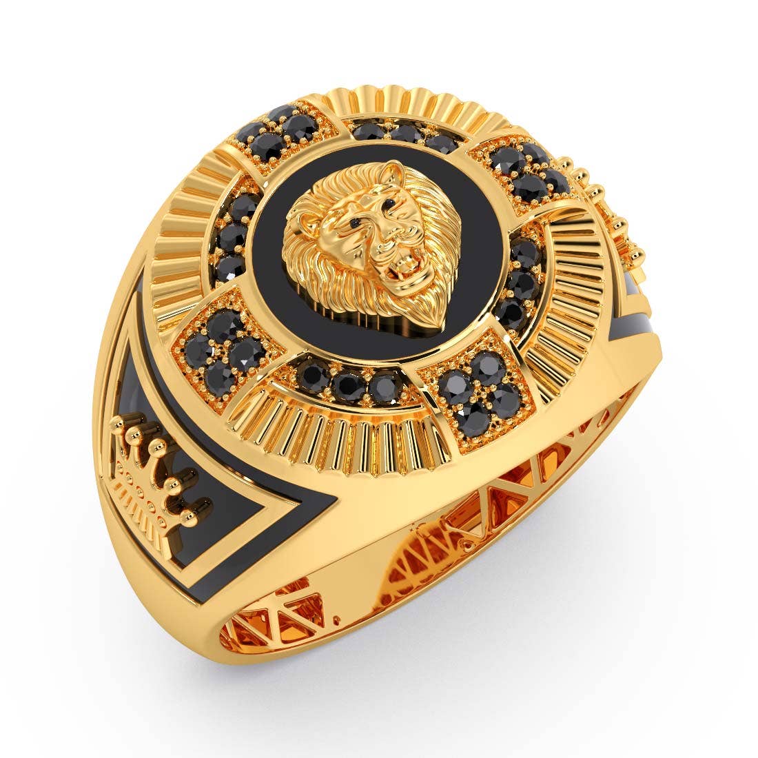 Ishir Gold Cubic Zirconia Mens Ring