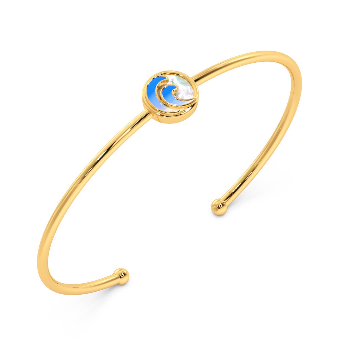 Crashing Waves Gold Oval Bracelet