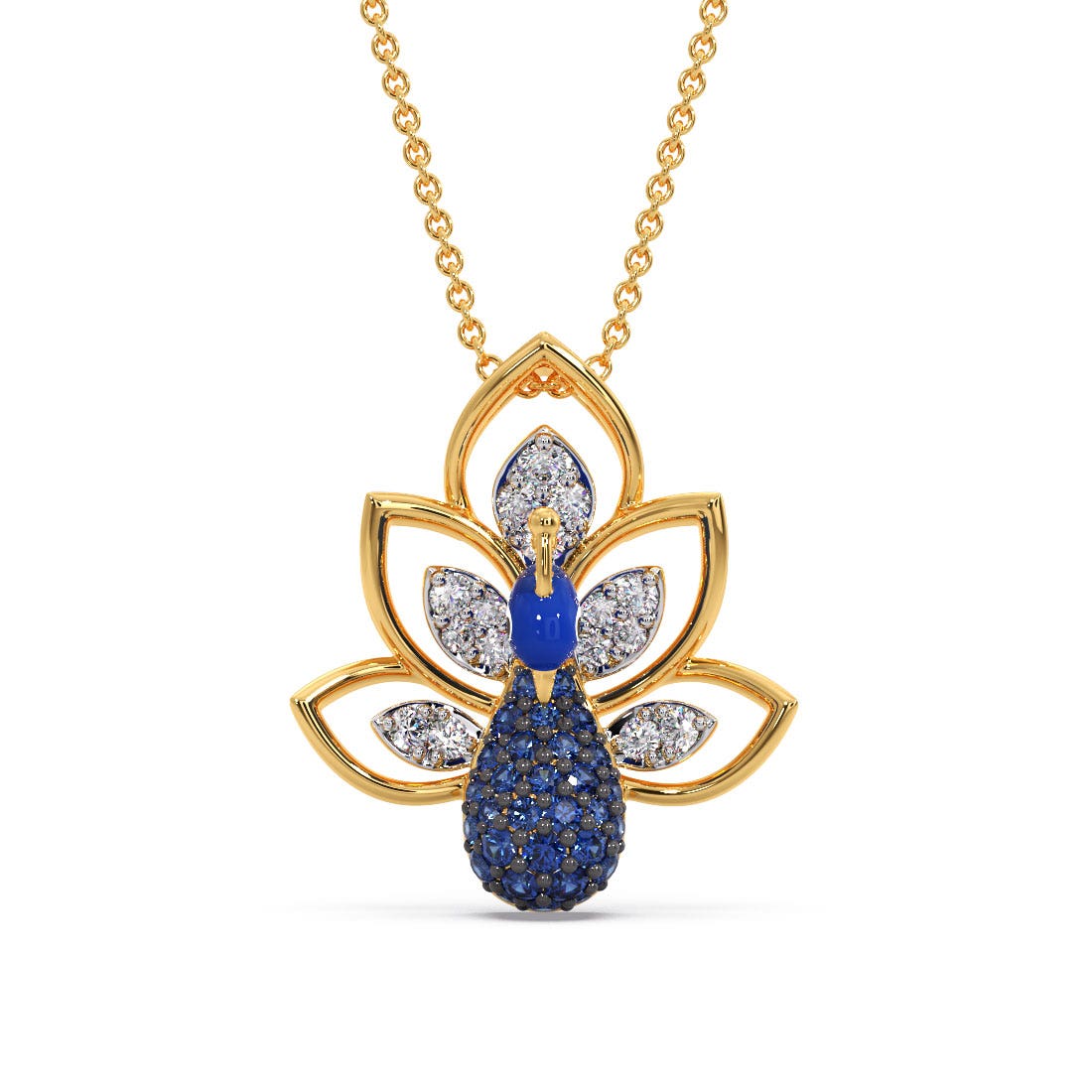 Juno Bird Peacock Diamond Pendant