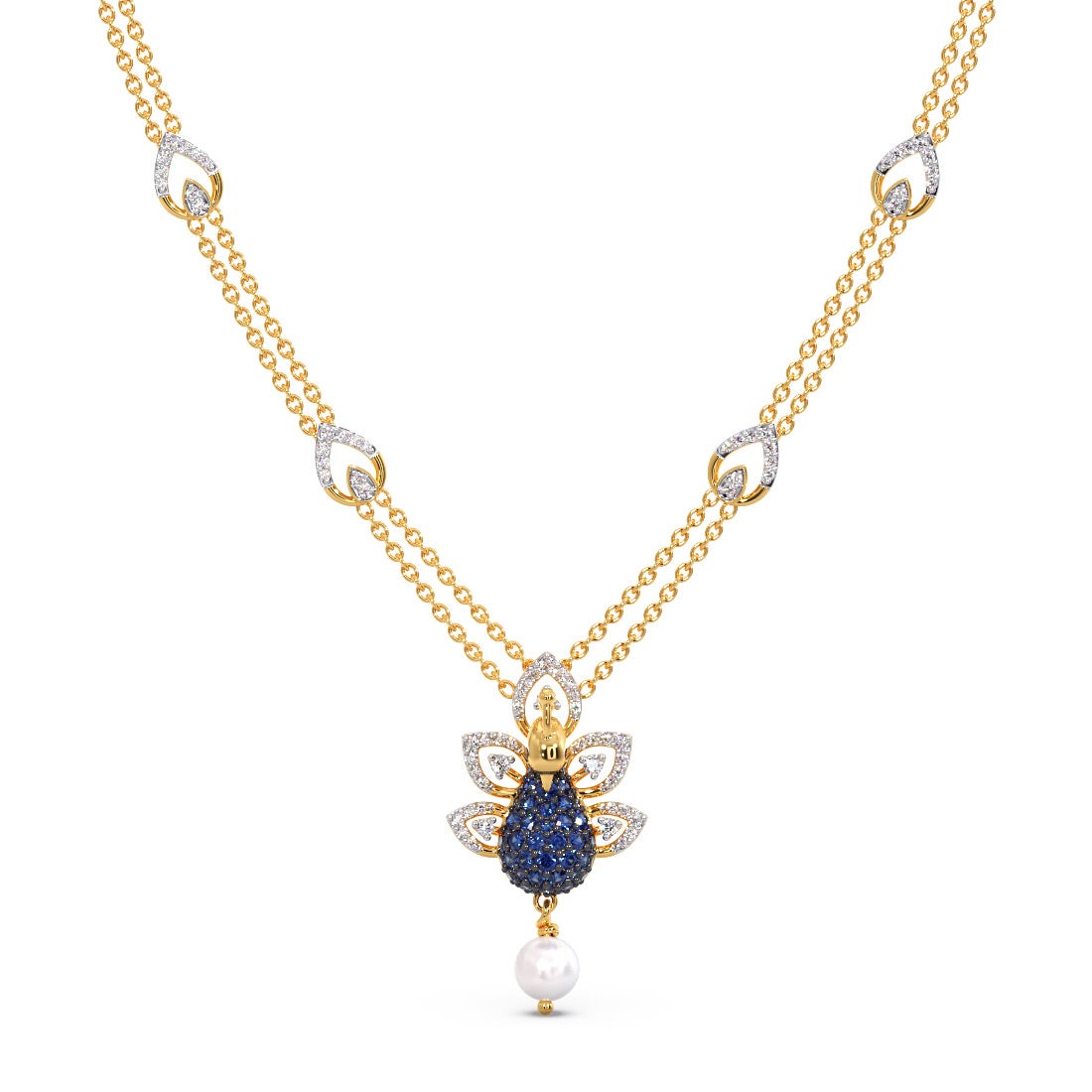 Junos Bird Peacock Diamond Collar Necklace