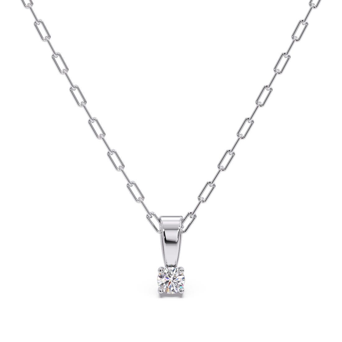 Aakruti Platinum Diamond Pendant With Chain
