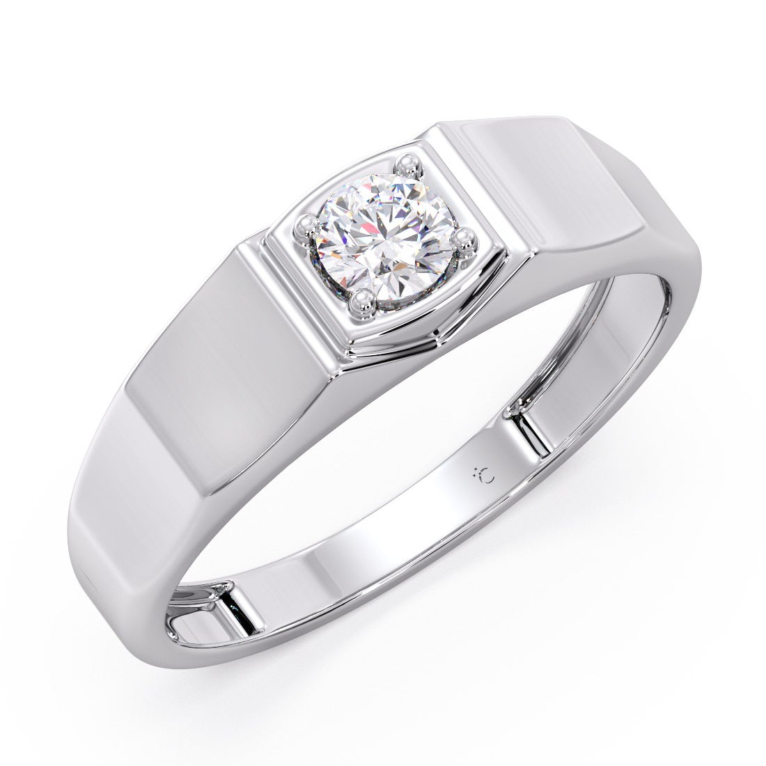 Advik Platinum Solitaire Mens Ring