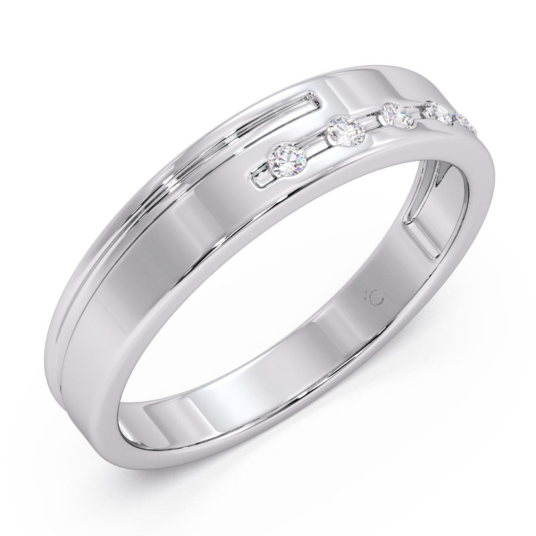 Bert Platinum Diamond Band For Him