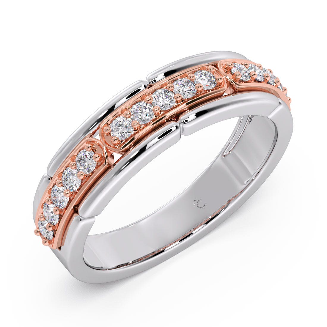 Cinder Blocks Platinum Diamond Band Ring