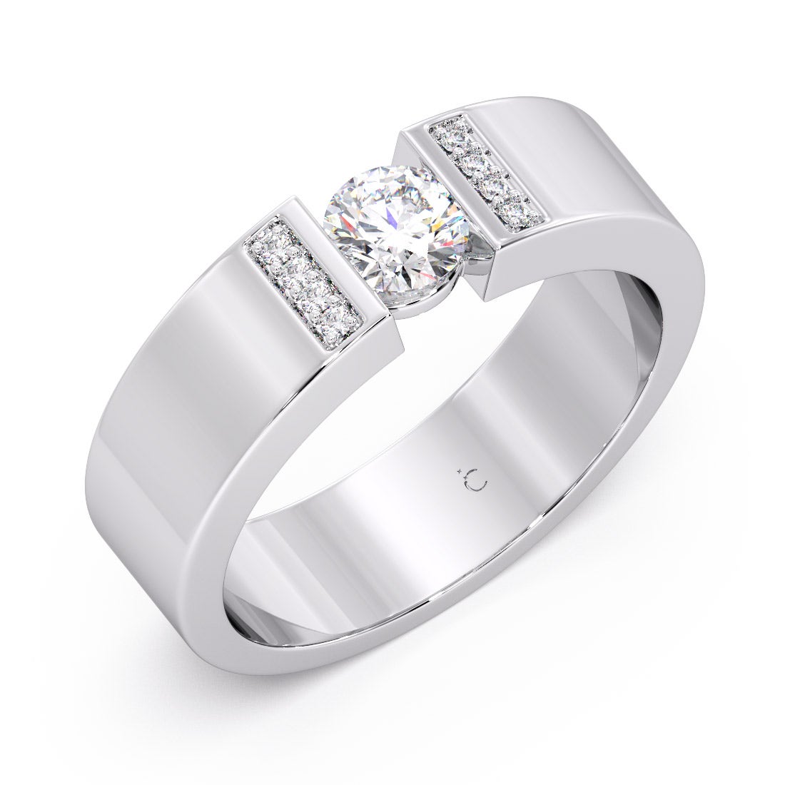 Roger Solatire Platinum Band Ring Online Jewellery Shopping India ...