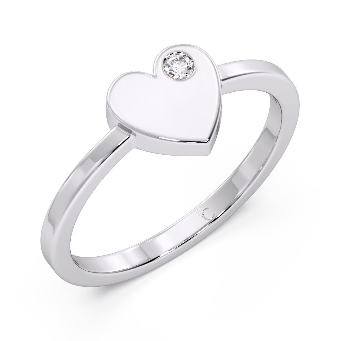 Lil Heart Diamond Platinum Ring