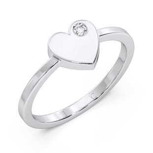 Lil Heart Diamond Platinum Ring