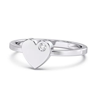 Lil Heart Diamond Platinum Ring