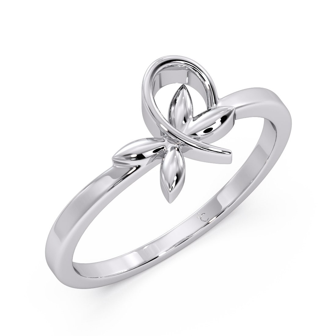 Ribbon Bow Platinum Ring