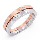 Horace Platinum And Rose Gold Diamond Band for Him