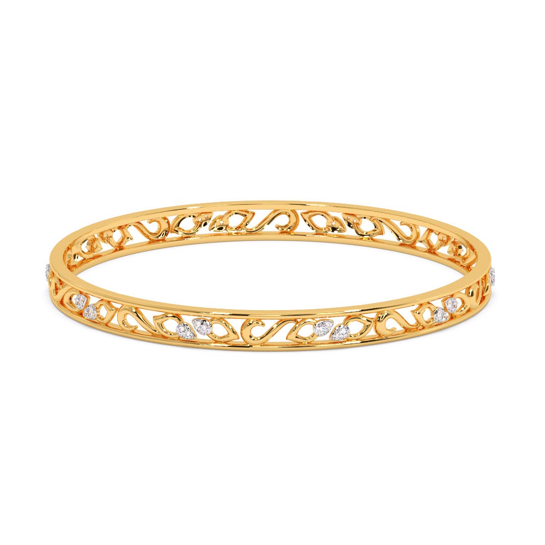 Kavya Pear Wings Diamond Bangle