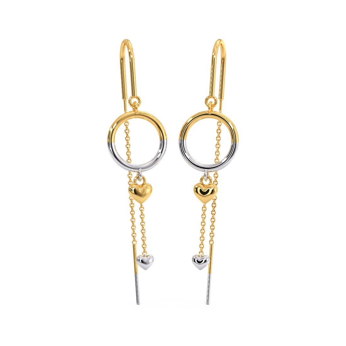 Circle of love Gold Sui Dhaga Earrings