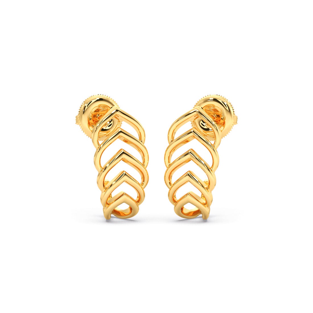 Downward Gold Bali Earrings