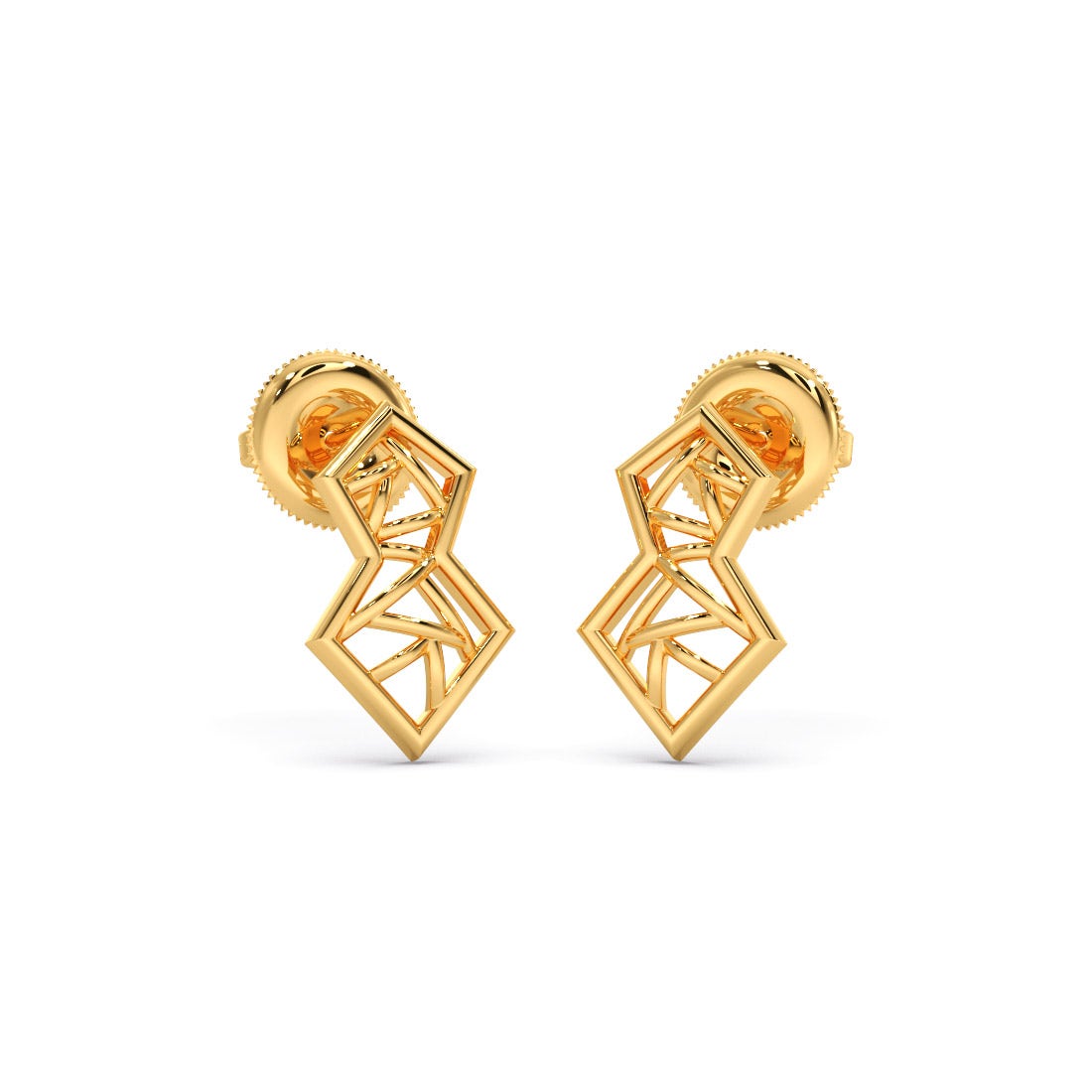 Framed Angle Gold Earrings