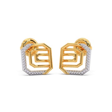 Triya Gold Stud Earrings
