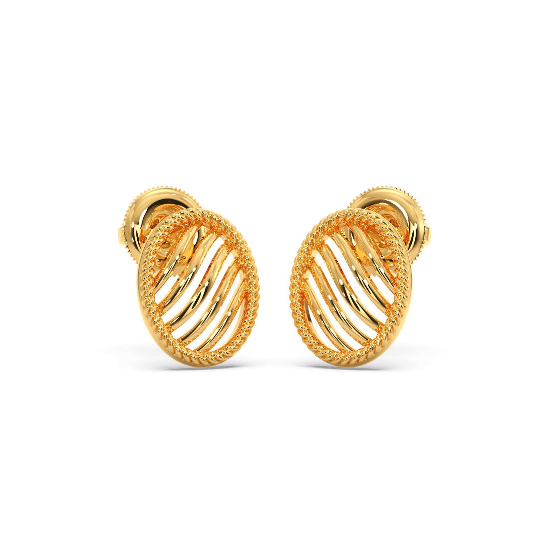 Twisted Oval Gold Earrings