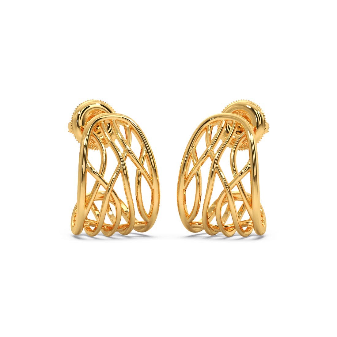 Messy Jaal Gold Bali Earrings