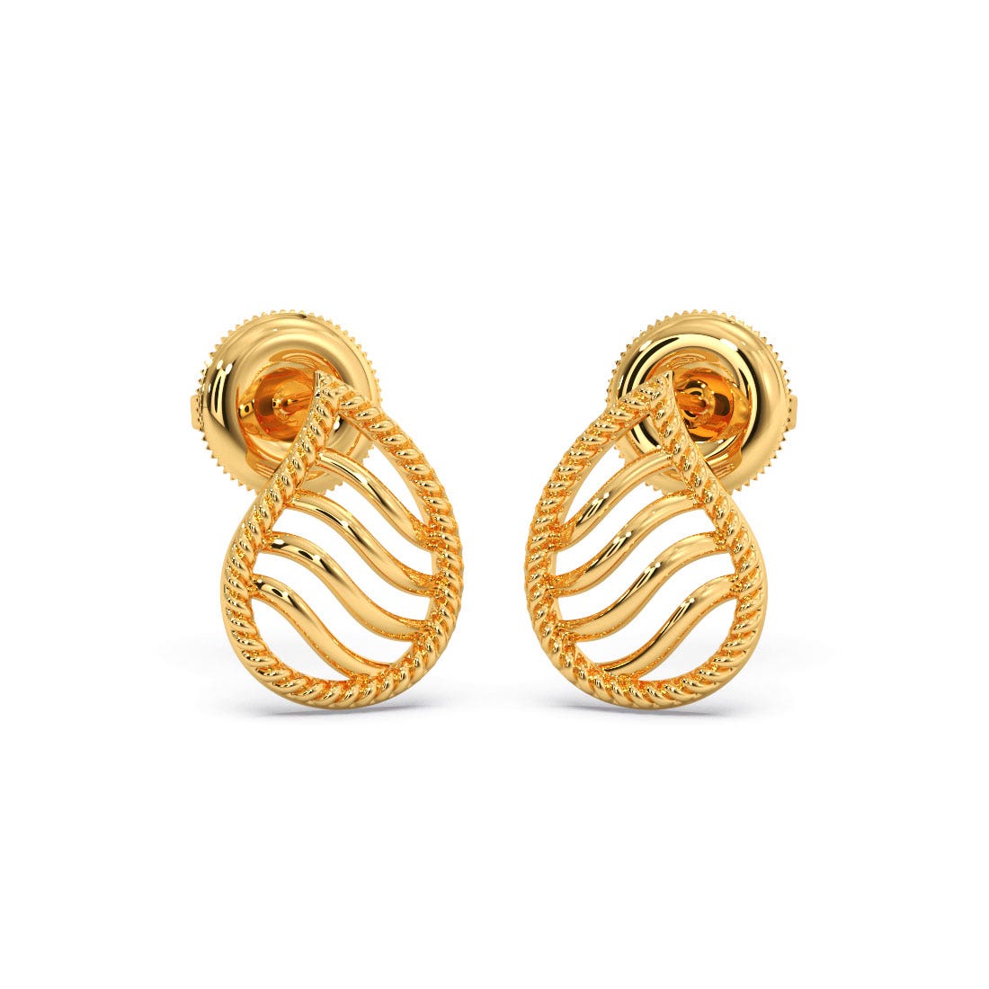 Twisted Wave Gold Earrings