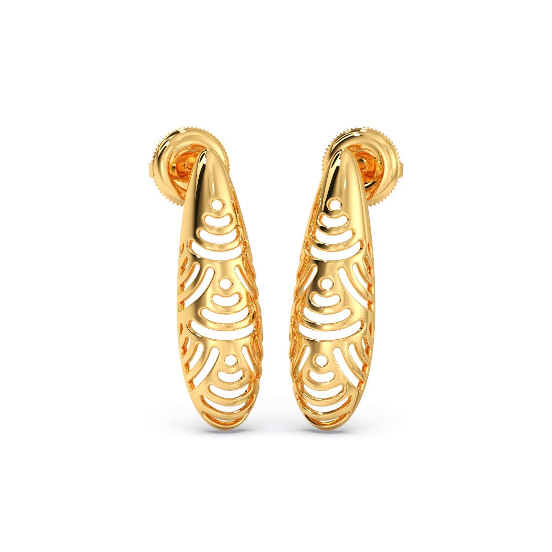 Diva Graphic Cut Gold Earrings