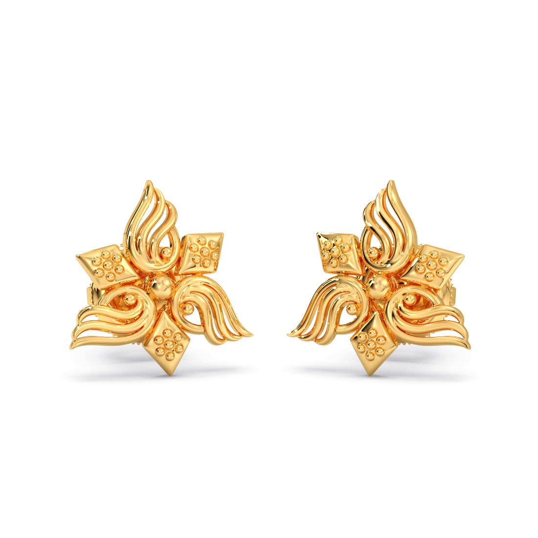 Qushi Gold Stud Earrings