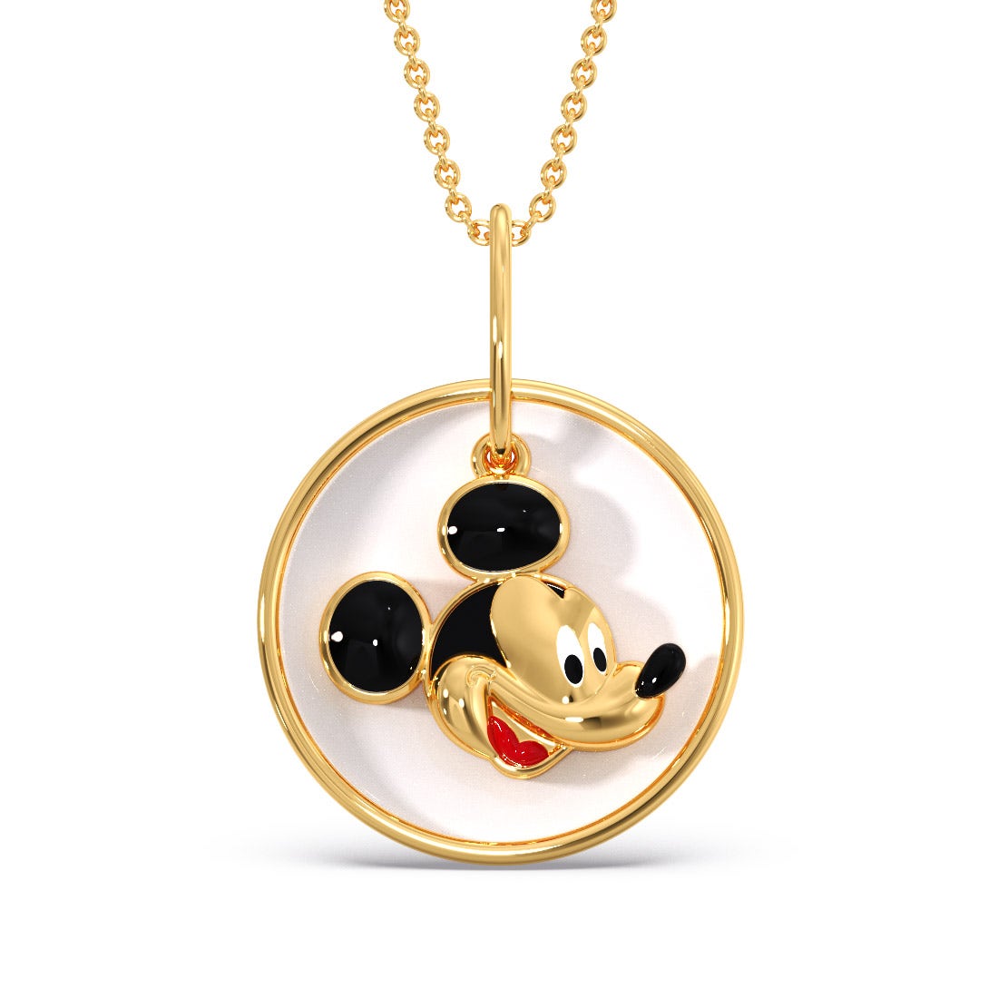 Laughing Mickey Gold Pendant