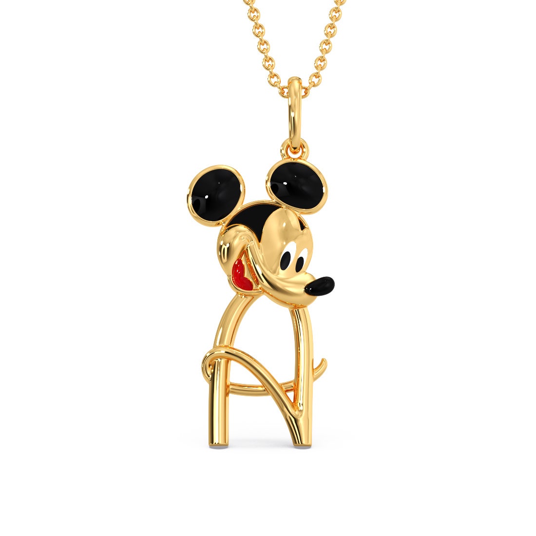 A Initial Mickey Gold Pendant
