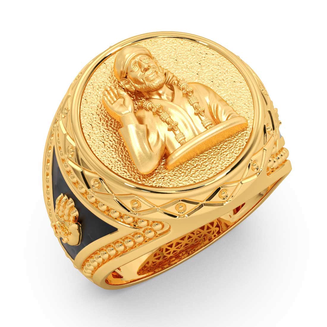 Sai Baba Gold Mens Ring