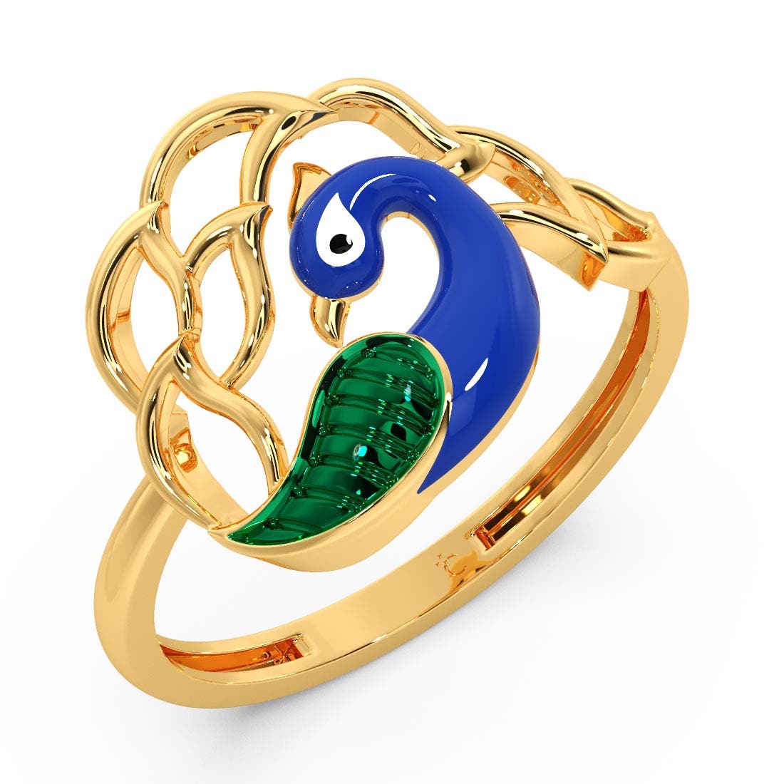 Splendid Royal Peacock Gold Ring
