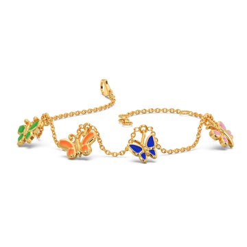 Ekta Butterflies Gold Charm Kids Bracelet