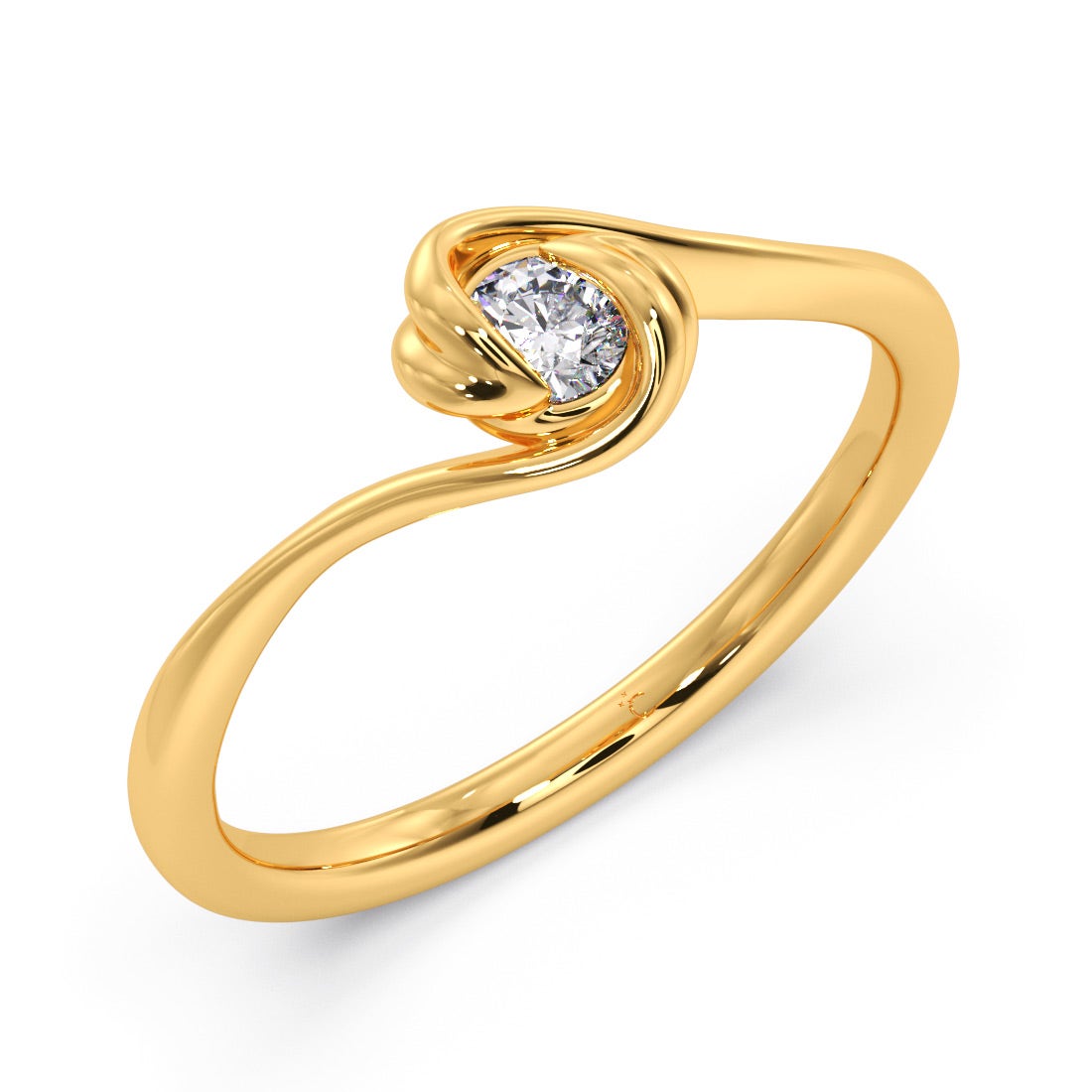 Enfold Solitaire Diamond Ring