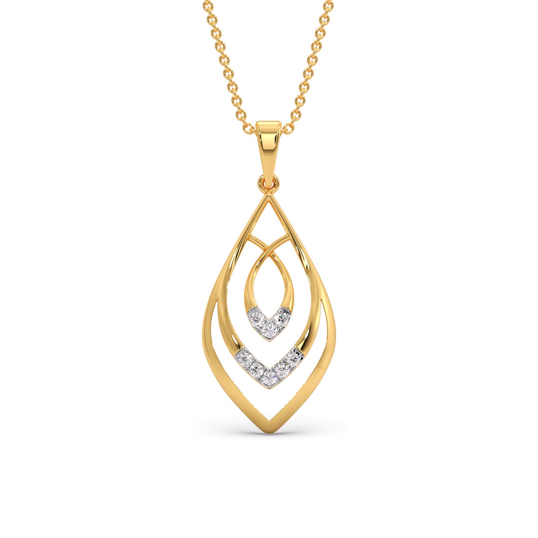 Leaf Illusion Diamond Pendant